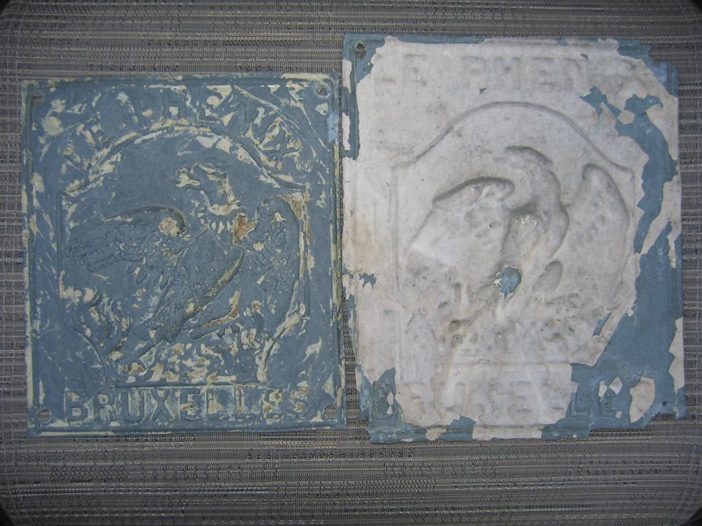 Le Phenix Belge Societe. Antwerp, Belgium. Zinc.