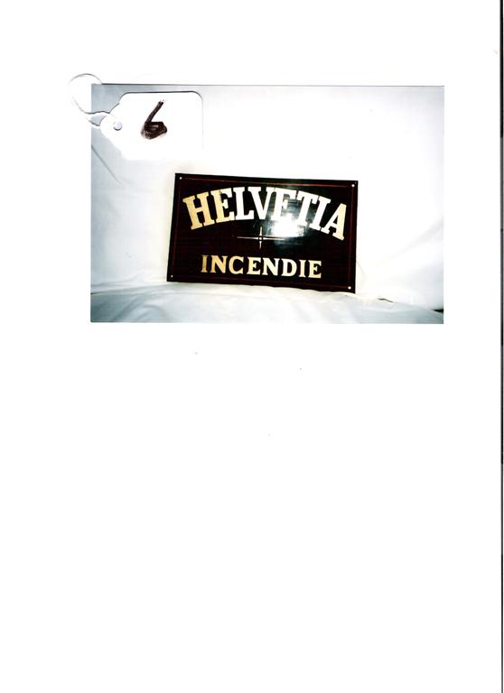 Helvetia Feuer Switzerland. Tin. 5 3/4"x10".