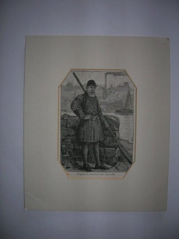 A framed print titled "A Wearer of Doggetts Coat a