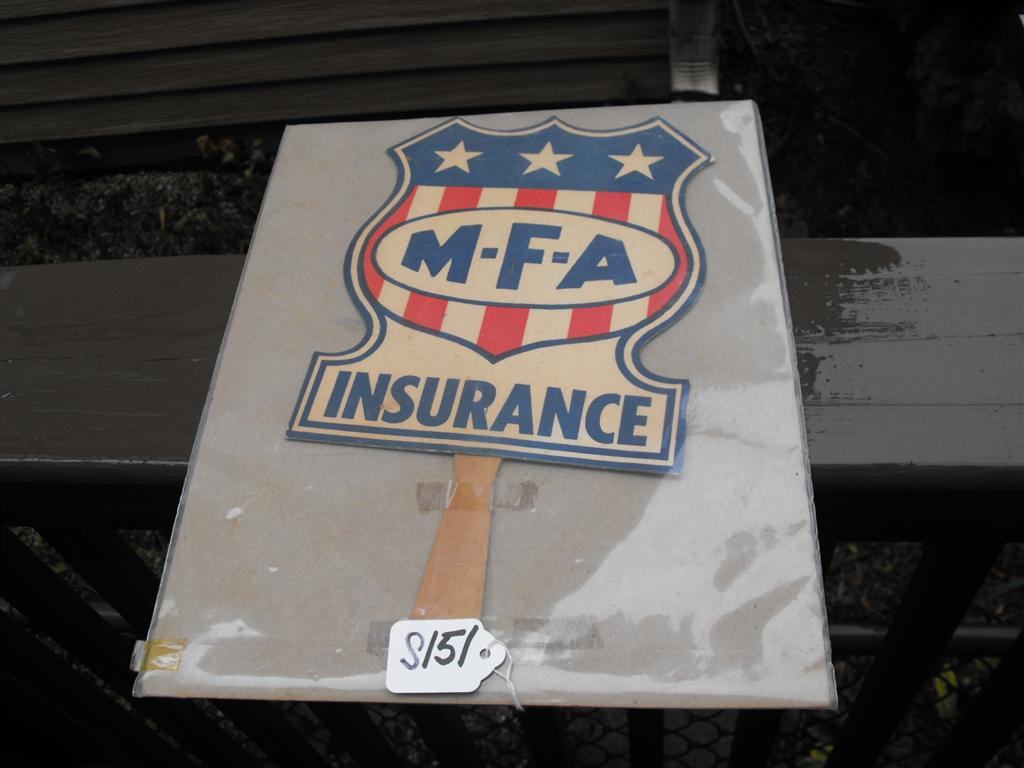 Advertising Fan. M-F-A Insurance. Very good cond