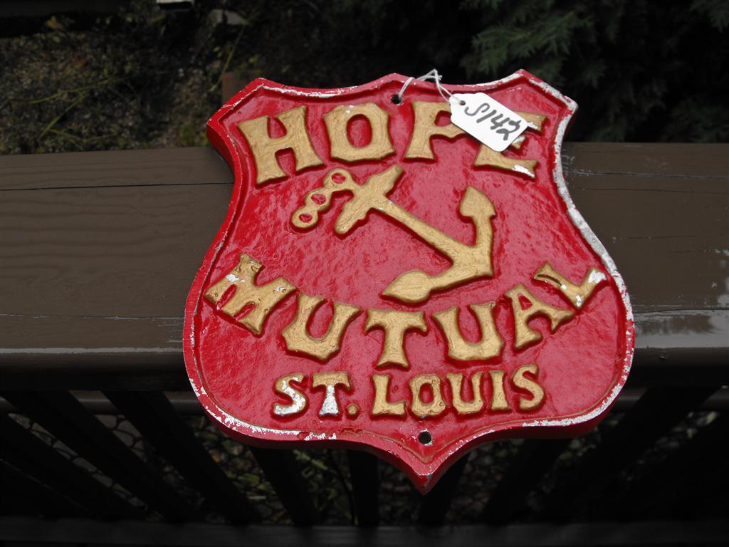 Hope Mutual, St. Louis. Reproduction Fire Mark. 8