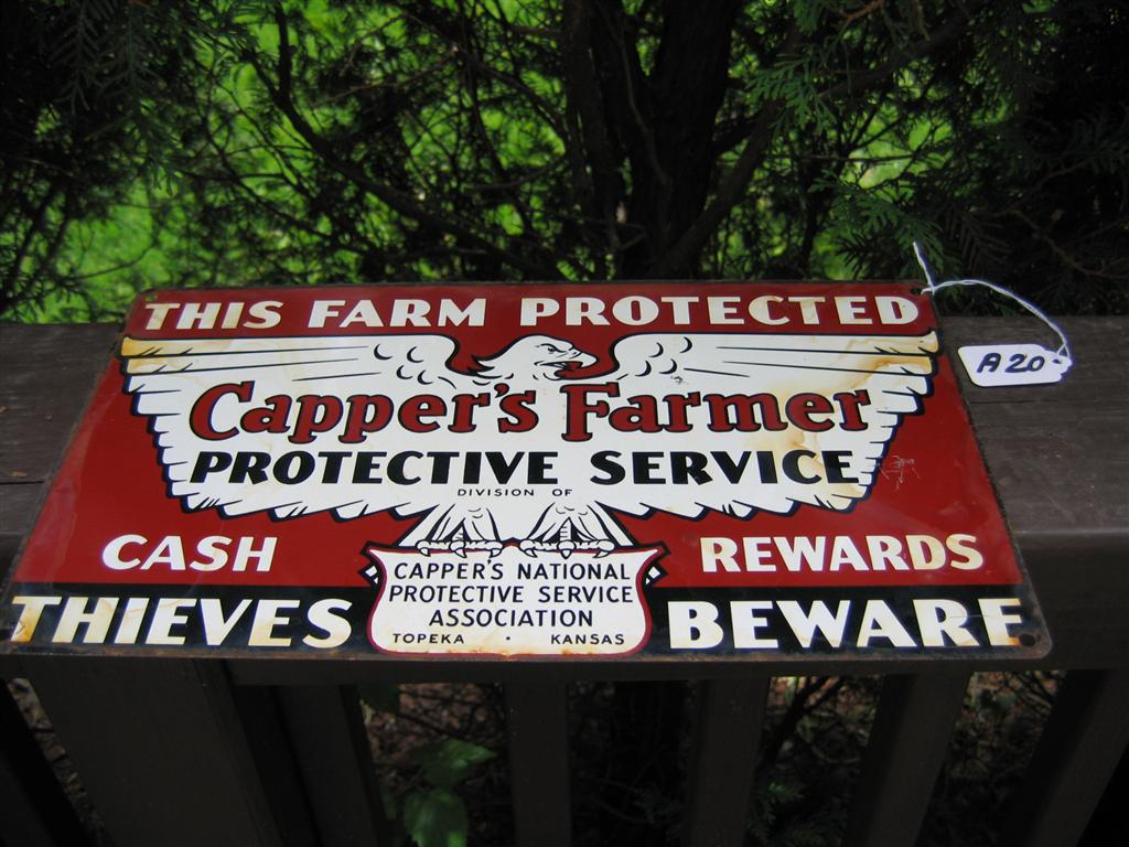 Sign. This Farm Protected. Cappers Farmer Protec