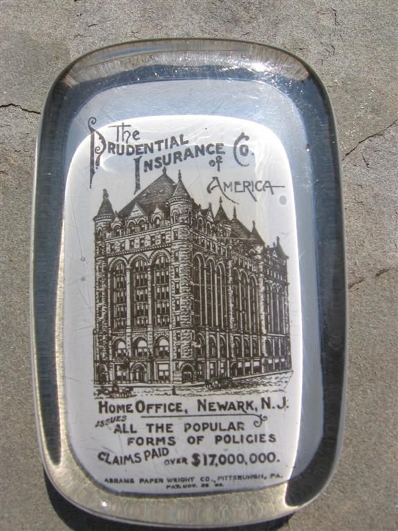 Glass Paperweight. Prudential Insurance Co. of Am