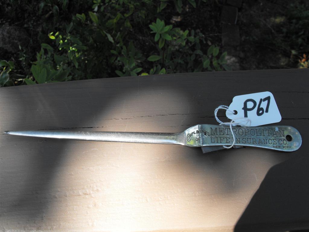 Letter Opener. Compliments of Metropolitan Life I
