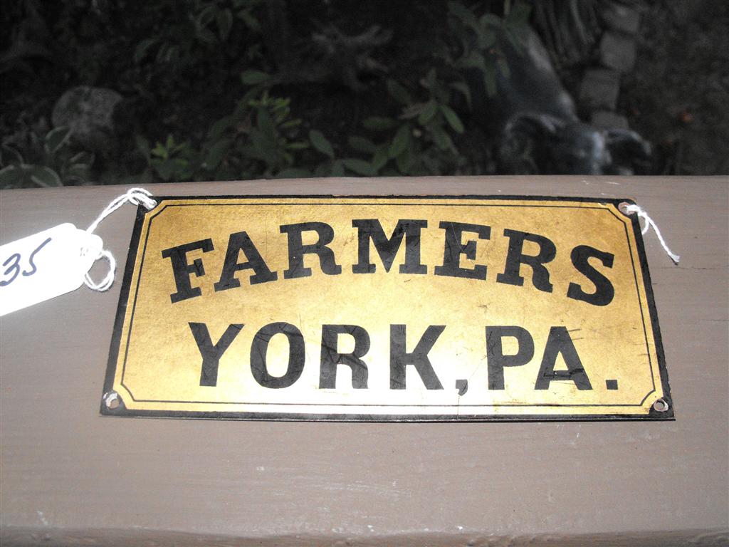 Farmers, York PA tin. 6 7/8"x3 1/8". Black lette