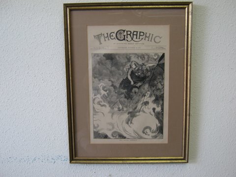 Framed Newspaper Cover "The Graphic", dated Ocotbe