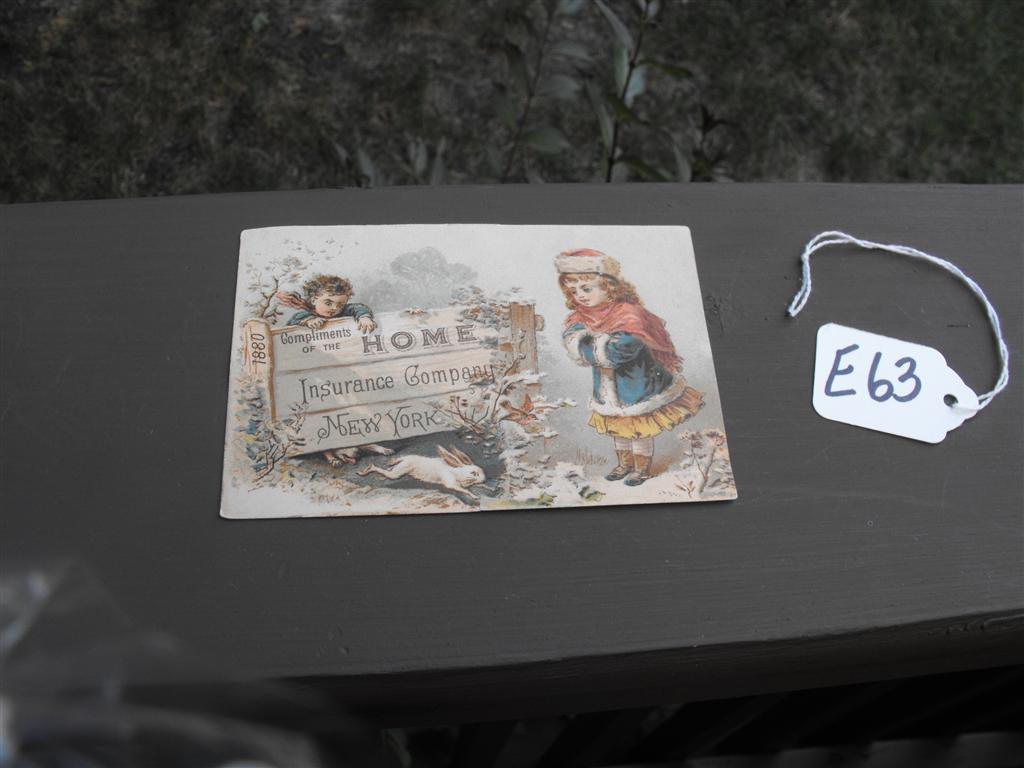 Trade Card. Home Insurance Company, New York. 18