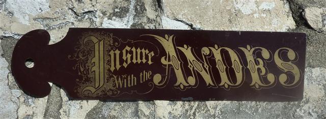 Andes Ins. Co. Cincinnati, OH; Brown with Gold Let