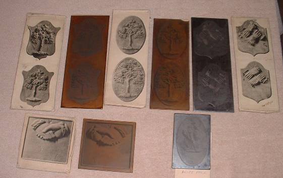 Litho Printing Plates. Reverse image of fire mark
