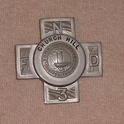 Town of Norwell Church Hill FD Hat Badge. 2 1/4"