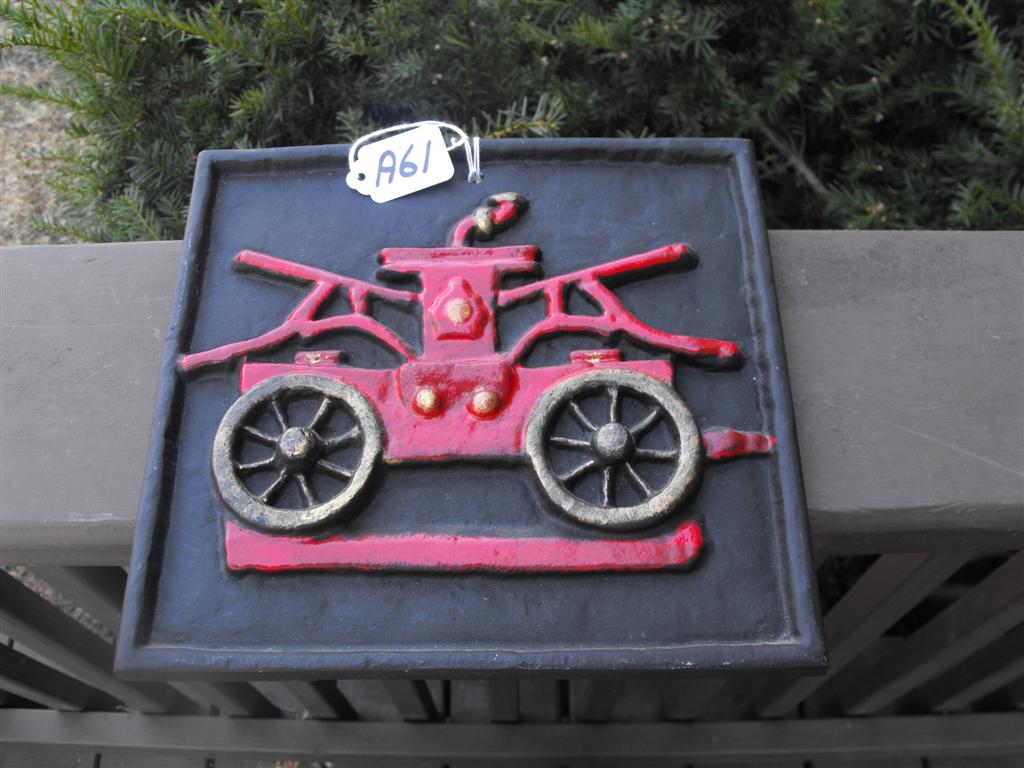 Plaque/sign of Pumper. Heavy metal. 9 1/2" x 8 7