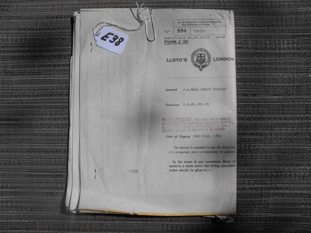 Lloyds of London Insurance Policy for J.A. Mall Gr