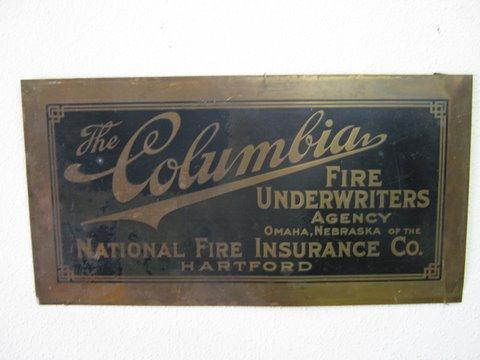 Columbia Fire Underwriters Agency. Brass. The Co