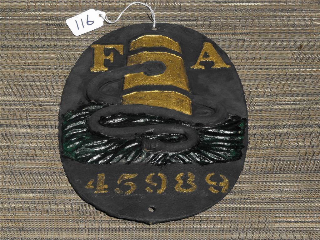 Fire Association of Philadelphia. Cast Iron. Rep