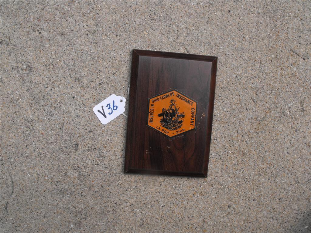 Ohio Farmers Insurance Company Auto Tag. Leroy, O