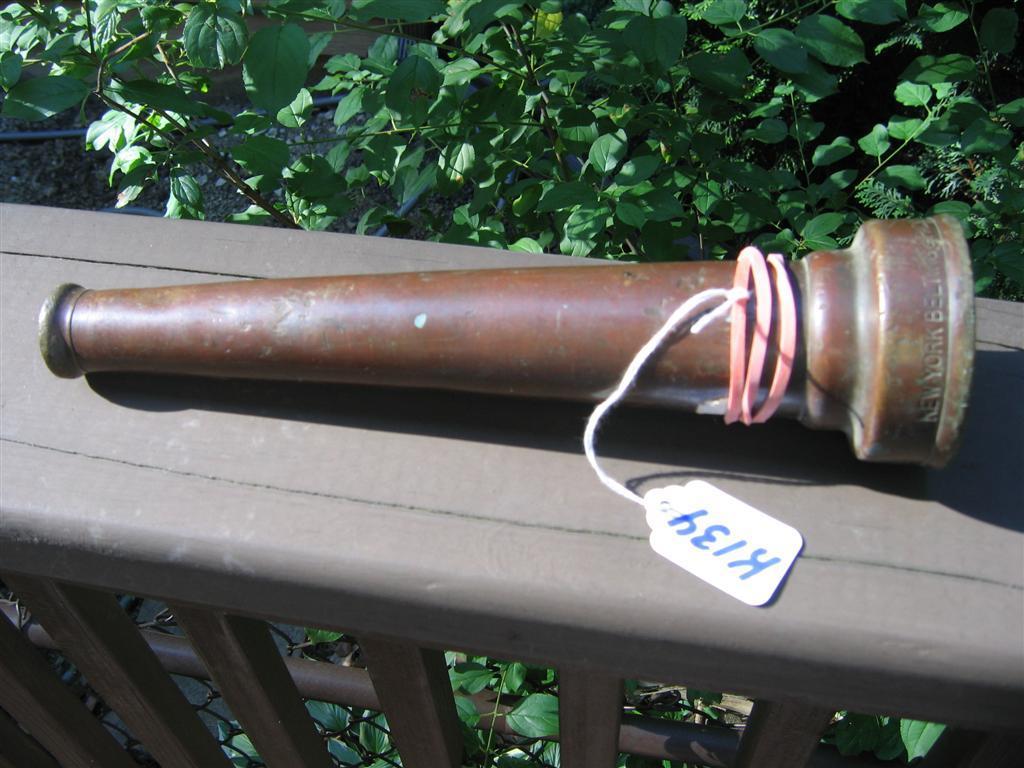 Large Brass Nozzle. 10 3/8 inches long. Etched o