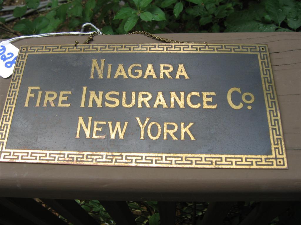 Niagara Fire Insurance Co. New York. Small Sign.