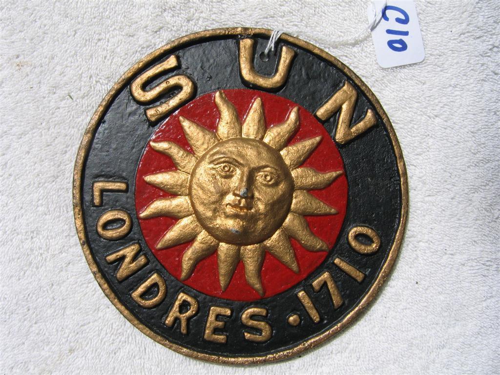Sun Insurance Office. Reproduction Fire Mark of B