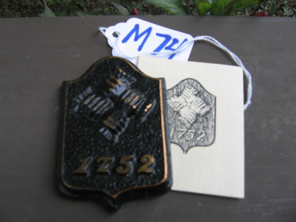 Philadelphia Contributionship Miniature Fire Mark