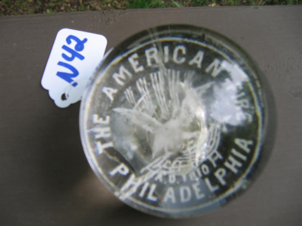 Paperweight. The American Fire, Philadelphia. Eag