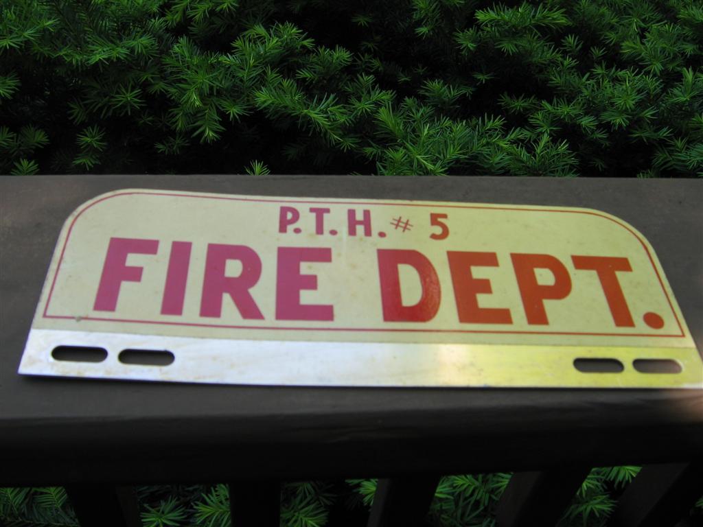 Large Auto Tag - Badge. P.T.H. #5 Fire Department