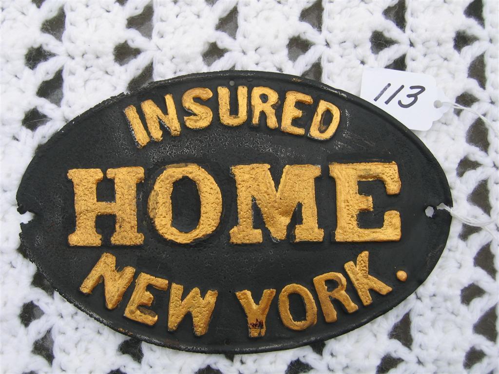 Home Insurance Company. New York, New York. Tin.