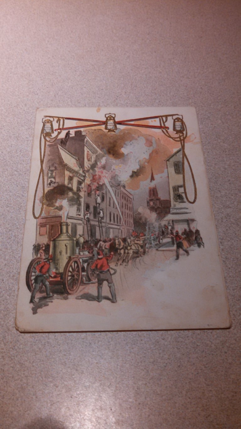 Firemans Ball. Dance Card. Inside card on right