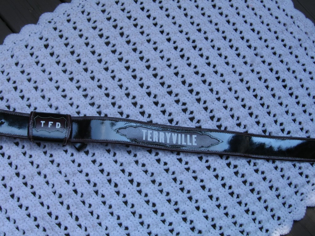 Terryville Fire Department Belt. Lettering in Whit