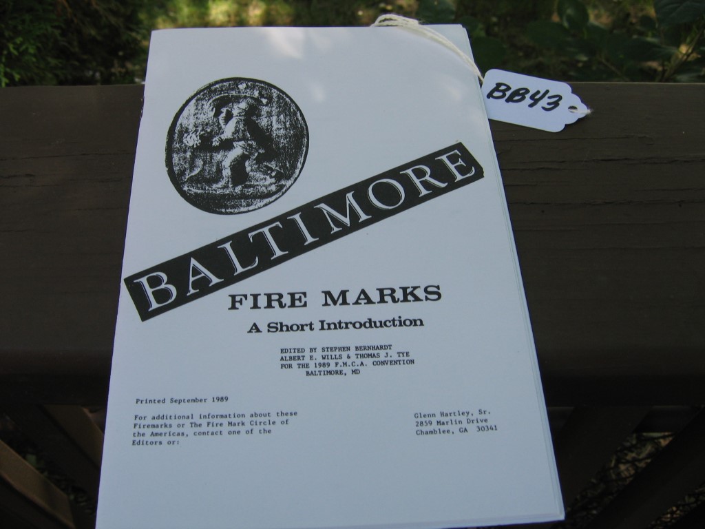 Baltimore Fire Marks, A Short Introduction. Pamph