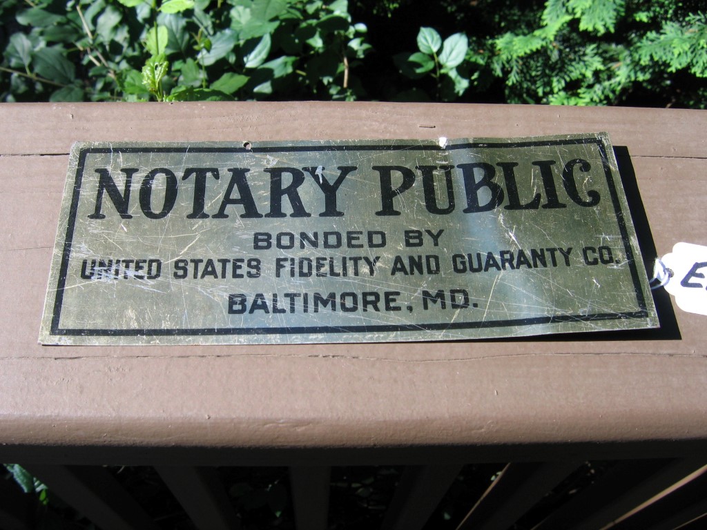 Notary Public Small Sign. Bonded by United States