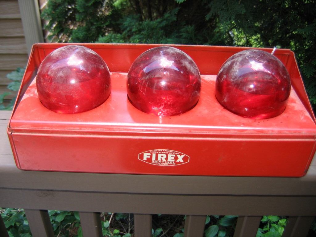 Firex Sentinel. Red Metal Container with 3 Red Fi
