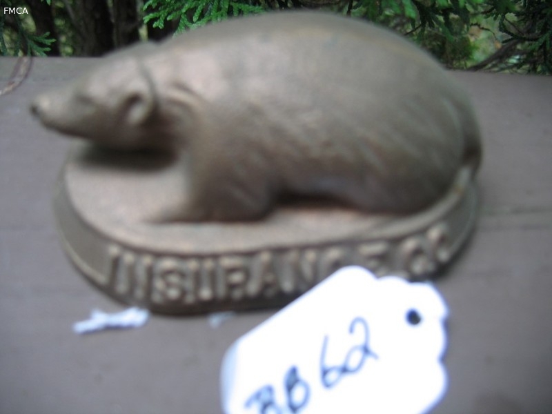 Paper Weight in the Shape of a Badger. On one sid