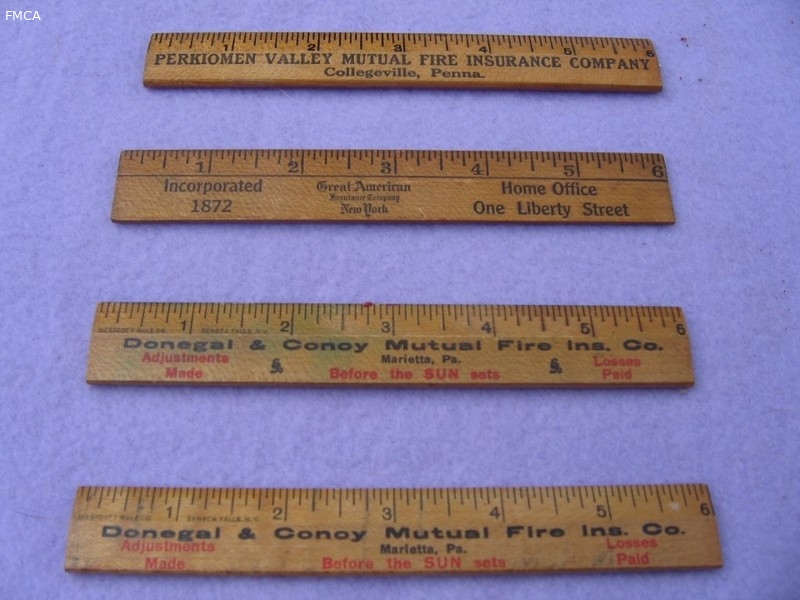 Four 6 inch Advertising Wood Rulers. 1. Great Ame