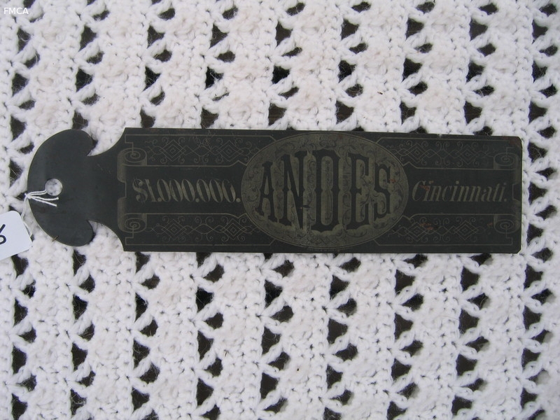 Andes Insurance Company. Ledger Marker. Cincinna