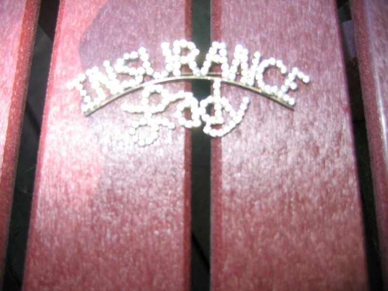 Insurance Lady Pin. Old. 3 7/8x1 5/8. "Insuranc
