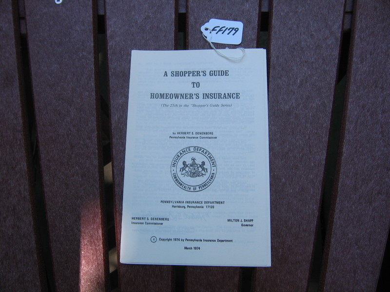 Pamphlet. A Shopper's Guide to Homeowners' Insura