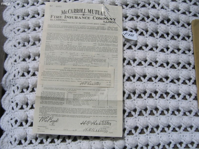 Mt. Carroll Mutual Fire Insurance Company. Policy