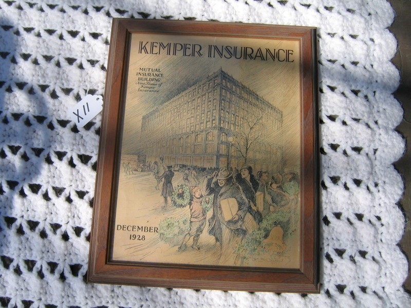 Kemper Insurance. December 1928. Framed Christmas