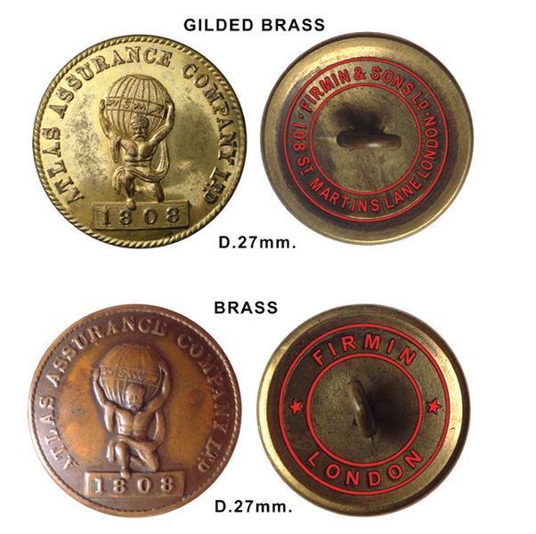 Atlas Assurance Company, 1808. Two Uniform Button