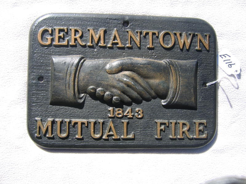 Germantown Mutual Fire. Reproduction Fire Mark.