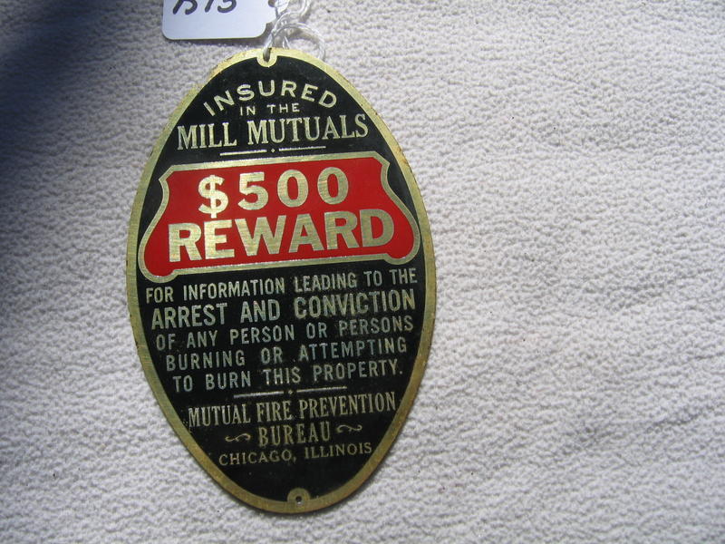 Oval Aluminum Sign showing Insured in the Mill Mut