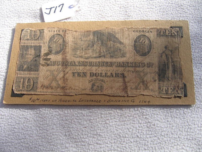 Augusta Insurance and Banking Co. $10 Note. State