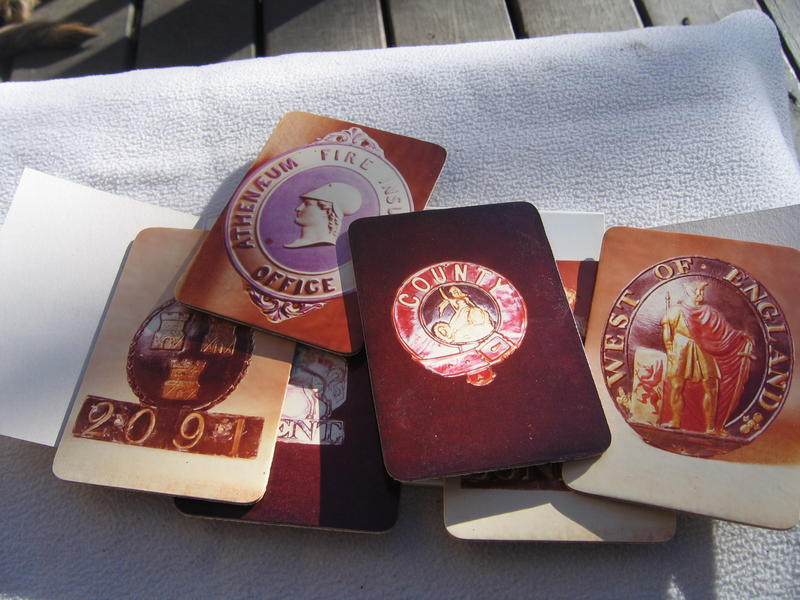 Six Coasters Each with a different British Fire Ma