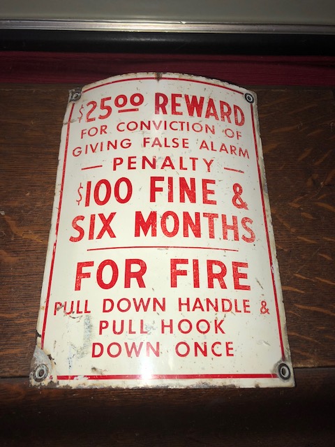 Detroit Fire Alarm Box Reward Sign. Curved. Would