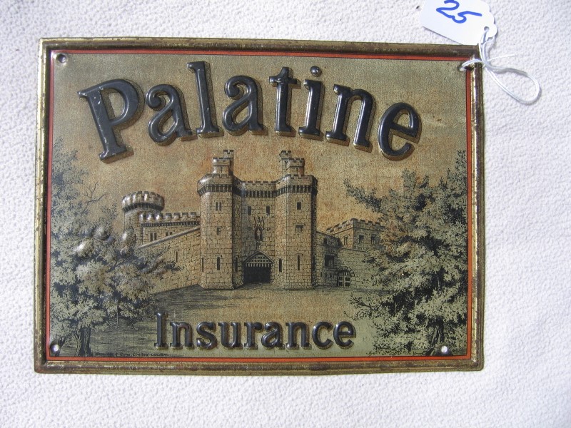 Palatine Insurance Company. London, England. Tin.