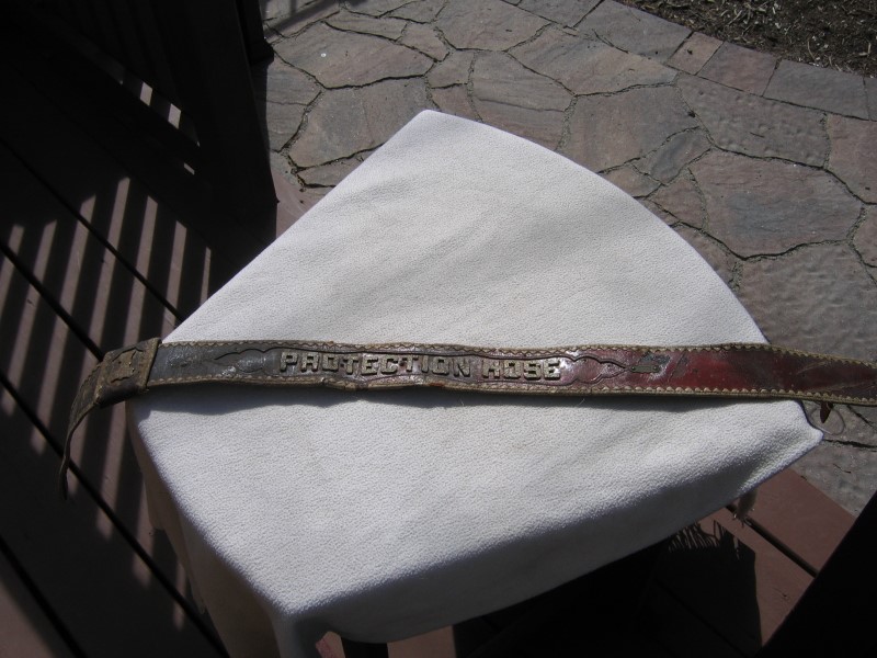 Protection Hose Fireman's Parade Belt. Red/Brown