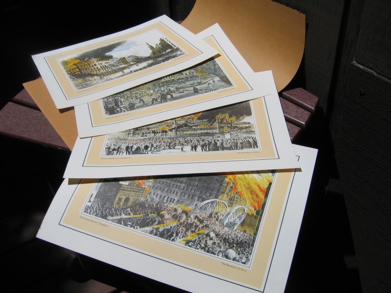 Four Unframed Copies of Fire Prints in Color. Pre
