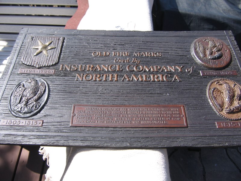 Old Fire Marks Used by Insurance Company of North