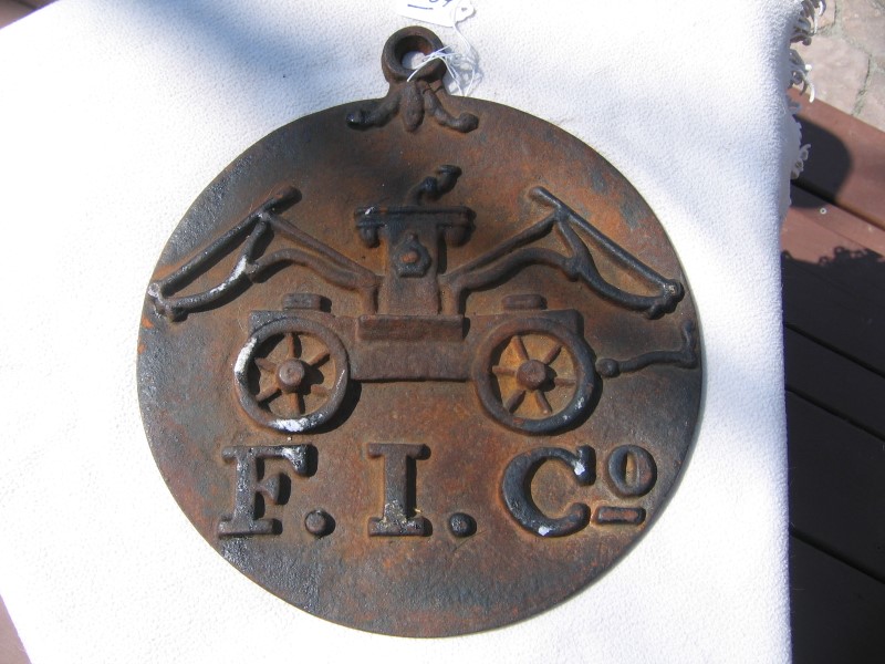 F.I Co. Reproduction Fire Mark. Cast Iron. Revie