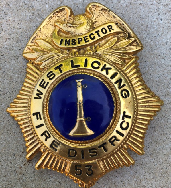 West Licking Fire District. Inspector Fire Badge.